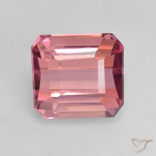 1.52ct Natural rosa médio Turmalina, Corte Esmeralda, VVS-VS