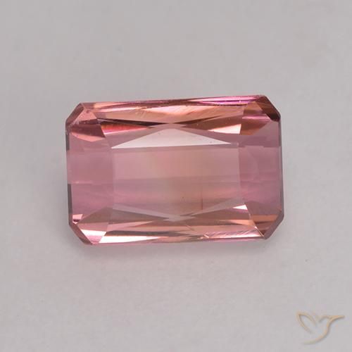 1.25ct Natural Rosa Laranja Profundo Turmalina, Corte Esmeralda, VVS-VS