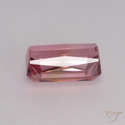 Turmalina Rosa Laranja Profundo Natural 1.25ct, Corte Octógono / Esmeralda, VVS-VS