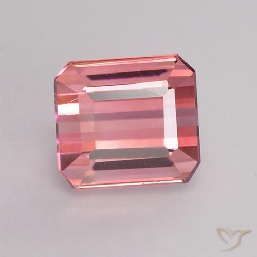 1.89ct Natural rosa médio Turmalina, Corte Esmeralda, VVS-VS