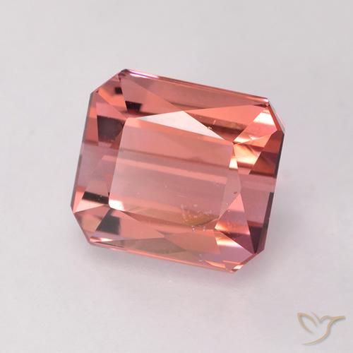1.58ct Natural Rosa escuro Turmalina, Corte Esmeralda, VS