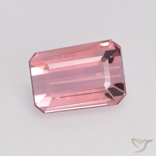 1.41ct Natural Laranja Rosa Turmalina, Corte Esmeralda, VVS-VS
