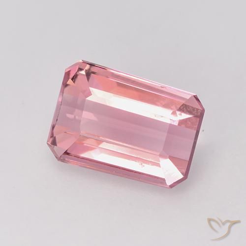 Turmalina Laranja Rosa Natural 1.41ct, Corte Octógono / Esmeralda, VVS-VS