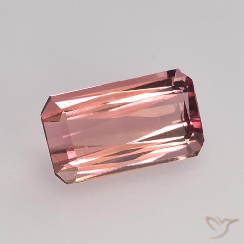 1.55ct Natural rosa médio Turmalina, Corte Esmeralda, VS