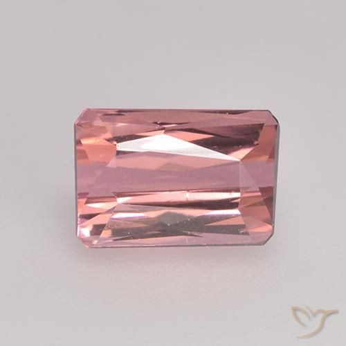 1.48ct Natural Laranja Rosa Turmalina, Corte Esmeralda, VVS-VS