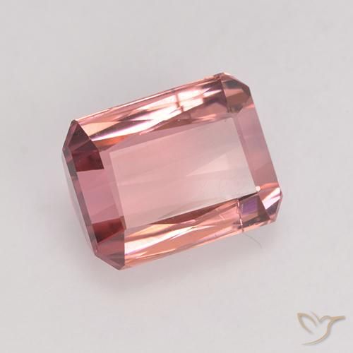 Turmalina Laranja Rosa Natural 1.87ct, Corte Octógono / Esmeralda, VS-SI