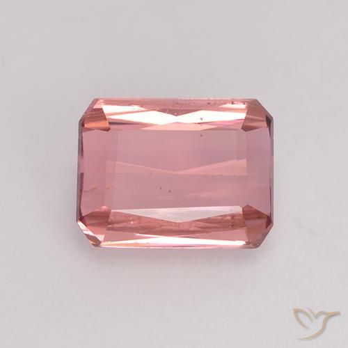 1.28ct Natural Rosa Laranja Profundo Turmalina, Corte Octógono / Esmeralda, VVS-VS, Photo A