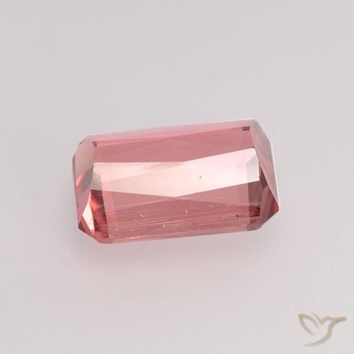 Turmalina Rosa Laranja Profundo Natural 1.28ct, Corte Octógono / Esmeralda, VVS-VS