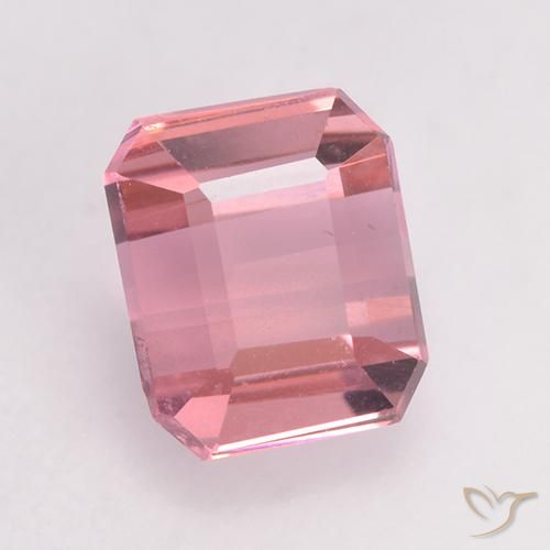 1.10ct Natural Chiclete rosa claro Turmalina, Corte Esmeralda, VVS-VS