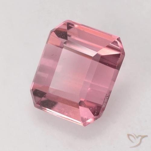 Turmalina Chiclete rosa claro Natural 1.10ct, Corte Octógono / Esmeralda, VVS-VS