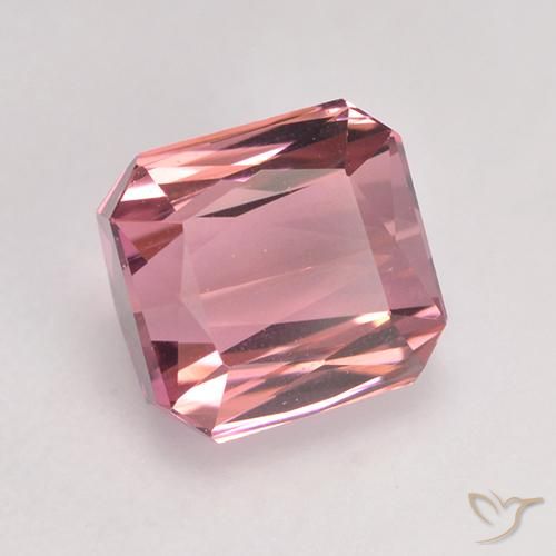 Turmalina Chiclete rosa claro Natural 1.43ct, Corte Octógono / Esmeralda, VVS-VS