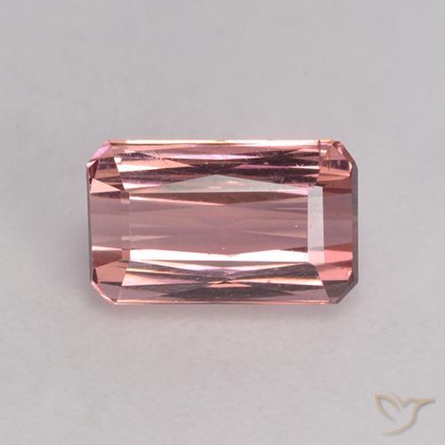 1.20ct Natural Rosa choque claro Turmalina, Corte Esmeralda, VS