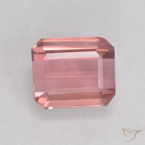 1.39ct Natural Rosa choque claro Turmalina, Corte Esmeralda, VS