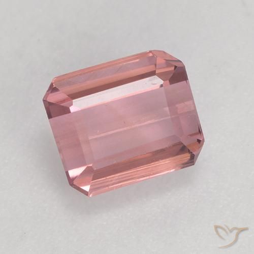 Turmalina Rosa choque claro Natural 1.39ct, Corte Octógono / Esmeralda, VS