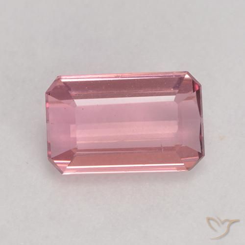 1.01ct Natural Chiclete rosa claro Turmalina, Corte Esmeralda, VS