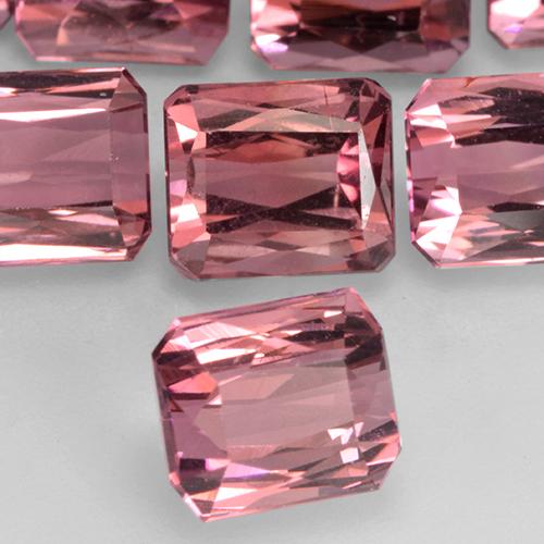 Turmalina rosa avermelhado Natural 1.54ct, Corte Octógono / Esmeralda, VS