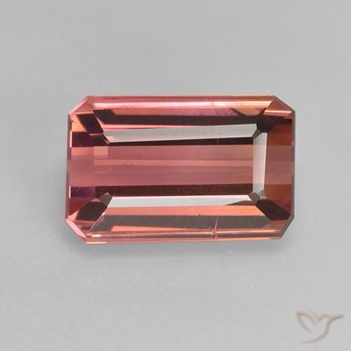 3.61ct Natural rosa médio Turmalina, Corte Esmeralda, VS