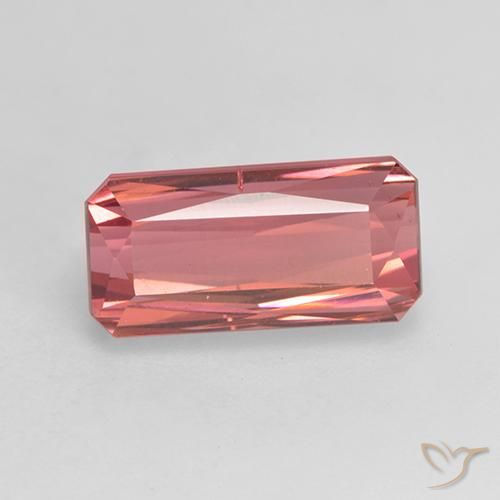 Turmalina rosa avermelhado Natural 3.90ct, Corte Octógono / Esmeralda, VS-SI