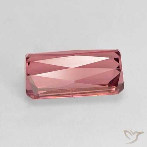 Turmalina rosa avermelhado Natural 3.90ct, Corte Octógono / Esmeralda, VS-SI