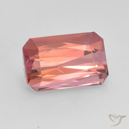 Turmalina rosa avermelhado Natural 2.45ct, Corte Octógono / Esmeralda, SI