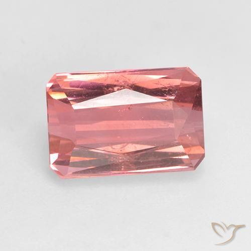 2.38ct Natural Rosa Laranja Profundo Turmalina, Corte Esmeralda, VS