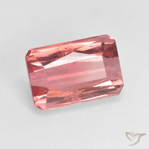 Turmalina Rosa Laranja Profundo Natural 2.38ct, Corte Octógono / Esmeralda, VS
