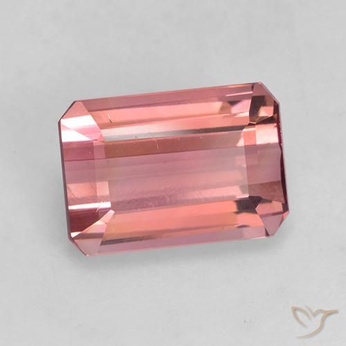 Turmalina Rosa Laranja Profundo Natural 2.49ct, Corte Octógono / Esmeralda, VVS-VS