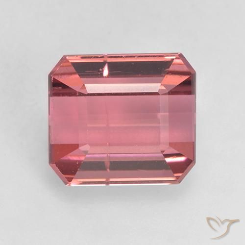 2.43ct Natural rosa avermelhado Turmalina, Corte Esmeralda, SI