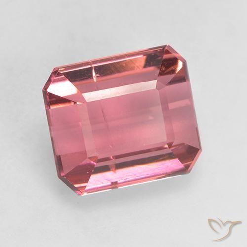 Turmalina rosa avermelhado Natural 2.43ct, Corte Octógono / Esmeralda, SI