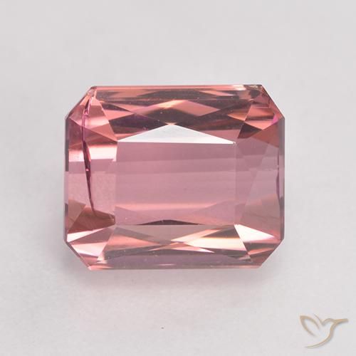 3.60ct Natural rosa médio Turmalina, Corte Esmeralda, SI