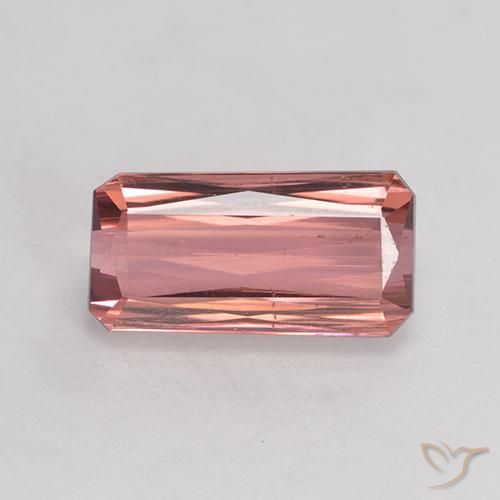 3.47ct Natural Laranja Rosa Turmalina, Corte Esmeralda, SI