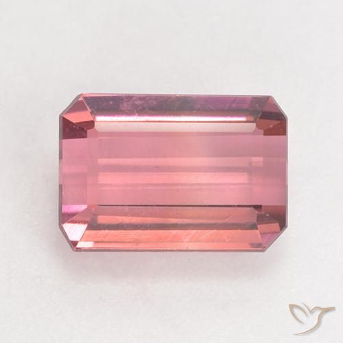 3.15ct Natural rosa médio Turmalina, Corte Esmeralda, VS