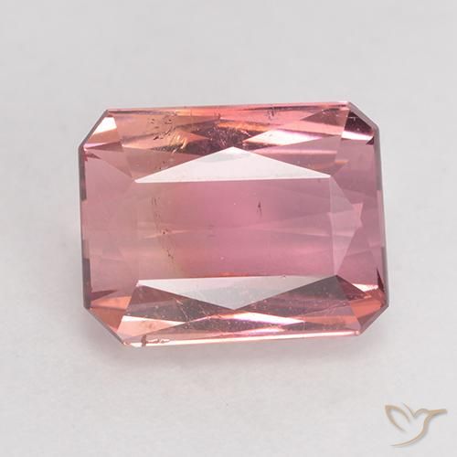 3.36ct Natural rosa médio Turmalina, Corte Esmeralda, SI