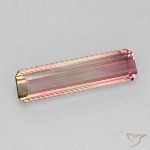 Turmalina Laranja Rosa Natural 1.86ct, Corte Octógono / Esmeralda, VS