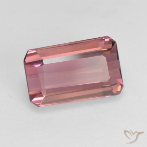 Turmalina Rosa Laranja Profundo Natural 1.07ct, Corte Octógono / Esmeralda, VS