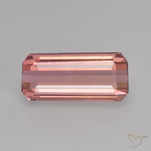 1.44ct Natural Laranja Rosa Turmalina, Corte Esmeralda, VVS-VS