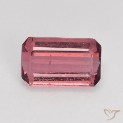 0.88ct Natural Roxo Rosa Turmalina, Corte Esmeralda, SI