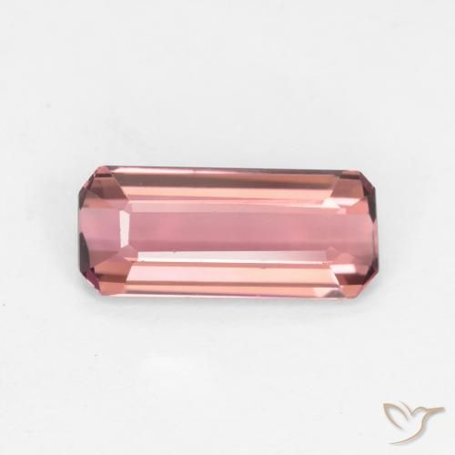 1.37ct Natural Laranja Rosa Turmalina, Corte Esmeralda, VS