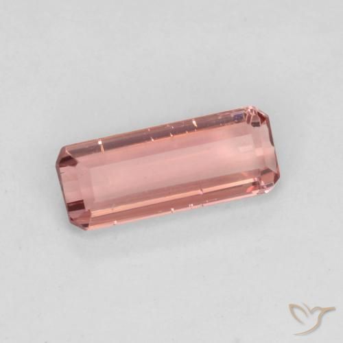 Turmalina Laranja Rosa Natural 1.02ct, Corte Octógono / Esmeralda, VS-SI