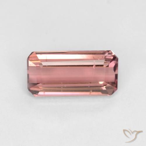 1.42ct Natural Laranja Rosa Turmalina, Corte Esmeralda, SI
