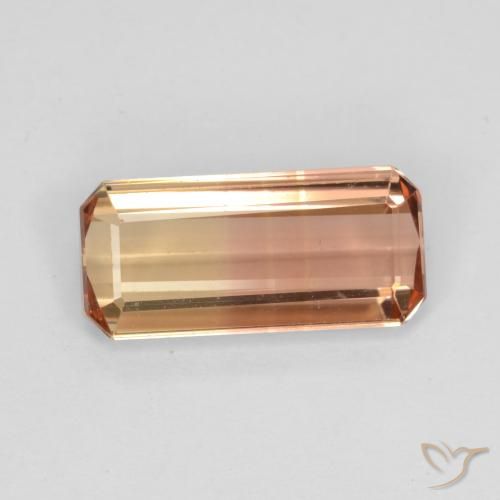 2.02ct Natural bicolor Turmalina, Corte Esmeralda, VS