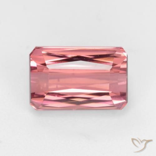 2.32ct Natural Laranja Rosa Turmalina, Corte Esmeralda, VS-SI