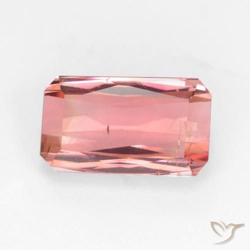 2.81ct Natural Laranja Rosa Turmalina, Corte Esmeralda, VS-SI