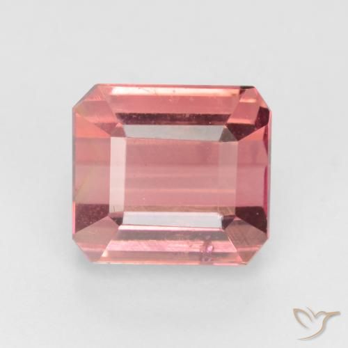 2.98ct Natural Laranja Rosa Turmalina, Corte Esmeralda, VS-SI