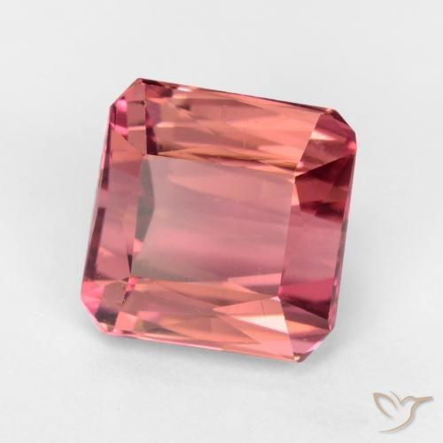 Turmalina rosa solta de 2,53 ct, corte octógono de 7,4 x 7,4 mm da Tanzânia, Photo A
