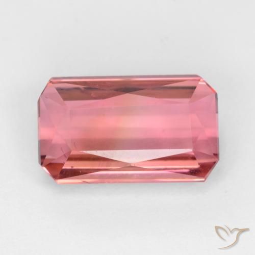 Turmalina rosa avermelhado Natural 2.45ct, Corte Octógono / Esmeralda, VS-SI