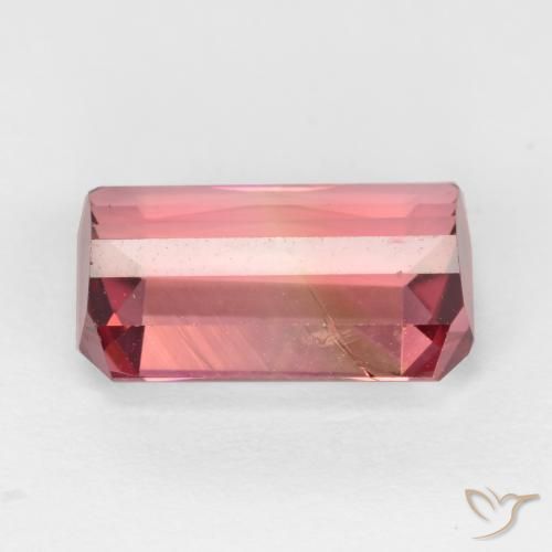 Turmalina rosa avermelhado Natural 2.45ct, Corte Octógono / Esmeralda, VS-SI