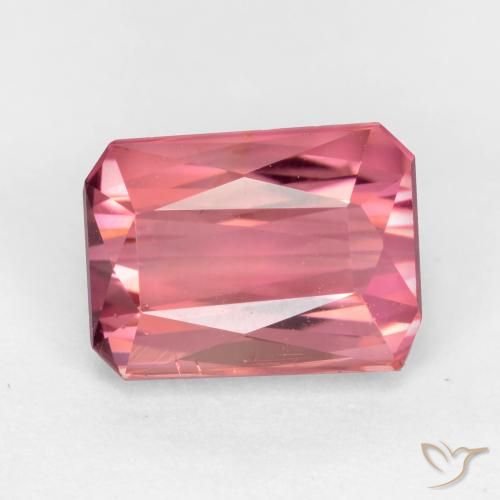 2.45ct Natural Tom rosa quente Turmalina, Corte Esmeralda, VS