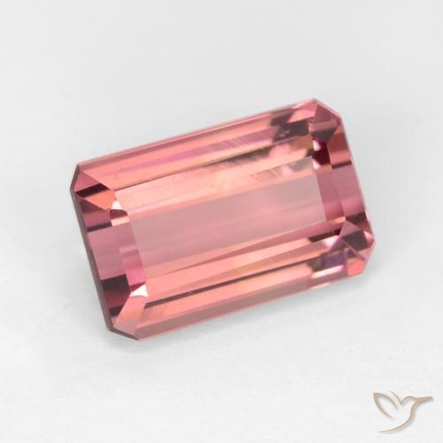 2.66ct Natural Rosa chiclete Turmalina, Corte Octógono / Esmeralda, VVS-VS, Photo A
