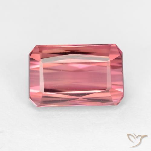 2.53ct Natural Rosa chiclete Turmalina, Corte Esmeralda, VS